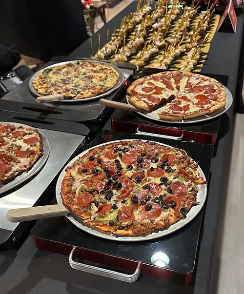 Pizza buffet with four different kinds